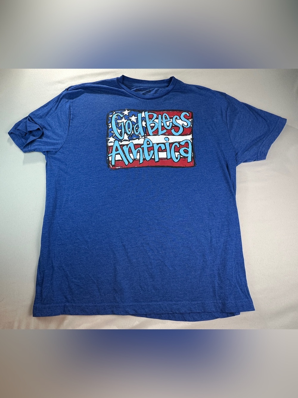 Love & Faith Blue 'God Bless America' Graphic T-Shirt - Men